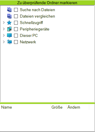 Folder selection