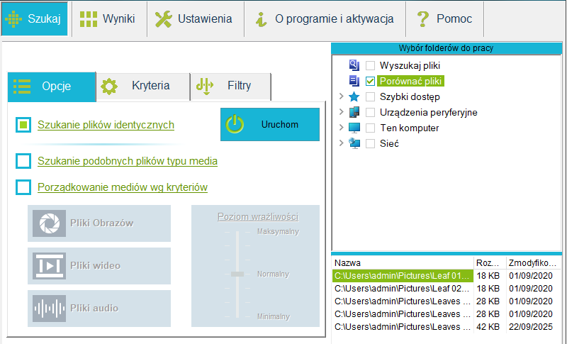 Zakładka Wyszukiwania