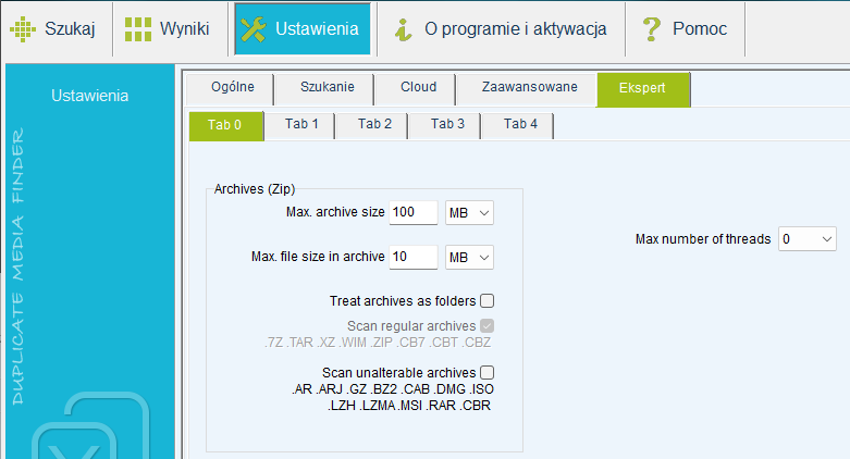 Configuration expert tab